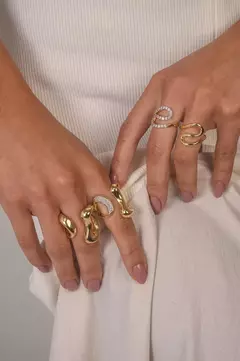 Anel Robusto Sintonia com Banho em Ouro 18k - Acessórios Amalie