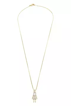 Colar Pingente Cristal Filho com Banho em Ouro 18k ou Ródio Branco