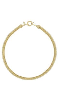 Choker Fita Maleável e Fecho Bóia com Banho em Ouro