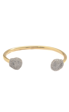 Bracelete Detalhe Organic Canetiado em Ródio Branco com Banho em Ouro 18k