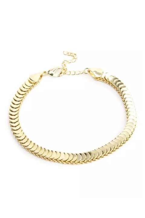 Pulseira Escamas com Banho em Ouro ou Ródio Branco - comprar online