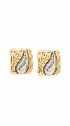 Brinco Dual com Dois Banhos | Ouro 18k e Ródio Branco