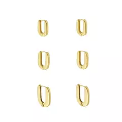 Argola Retangular com Banho em Ouro 18k na internet