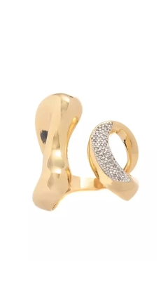 Anel Robusto Cravejado Sintonia com Banho em Ouro 18k ou Ródio Branco | Canetiado em Ródio Branco - comprar online