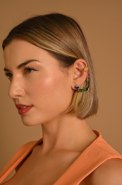 Brinco Ear Cuff Exclusivo Colors com Banho em Ouro ou Ródio Branco - Acessórios Amalie