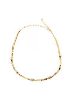 Colar Feminino Mini Canutilhos Banhado a Ouro