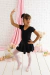 Collant Bailarina Infantil Manga Curta Preto
