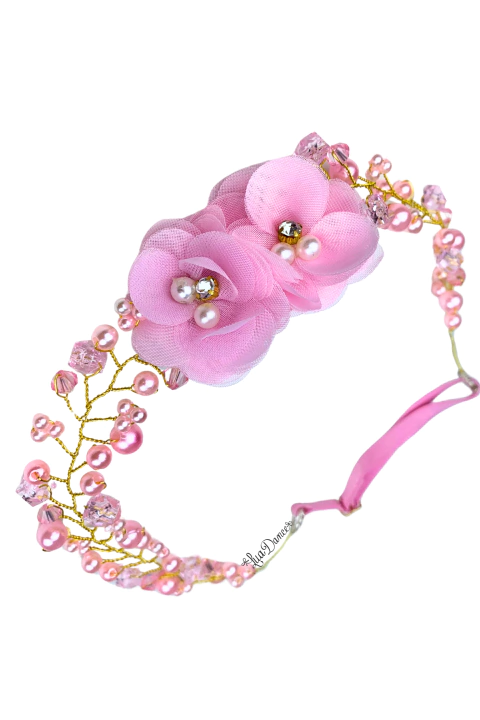 Headband Bordada Rosa - comprar online