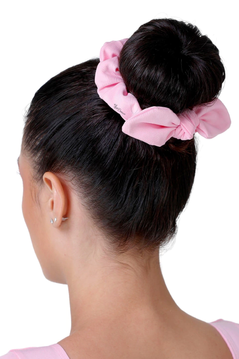 Scrunchie com Laço Rosa