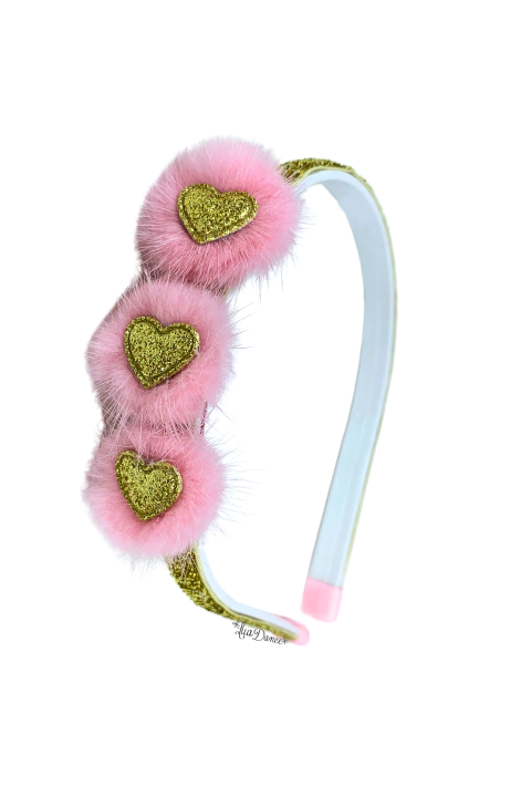 Tiara Pompom Love Gold - comprar online