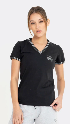 REMERA DARWIN - NEGRO GRIS MELANGE / QEB