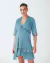 Camisola de Amamentação com Robe com Renda Bicolor Azul Esverdeado San Remo
