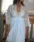 Camisola de Amamentação curta com Robe Branco Bicolor- Fios Dourados na internet