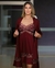 Camisola de Amamentação com Robe com renda bicolor Marsala e Amêndoa - ANNA ROSA LINGERIE