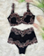 Conjunto Amamentação Primavera com Aro sem Bojo - Preto Com Rosa Bicolor (PRONTA ENTREGA) - comprar online