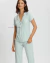 Pijama Americano Manga Curta com Calça Feminina Listrada Verde - MENSAGEIROS DOS SONHOS (PRONTA ENTREGA) - comprar online