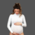 Body manga longa e gola alta branco - ANNA ROSA LINGERIE
