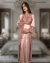 Imagem do Conjunto Camisola Amamentação e Robe - Cetim Romance (Rosé) com renda Verde claro- Deluxe