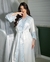 Imagem do Conjunto Camisola Amamentação e Robe - Cetim Branco com Azul Claro (Frozen)