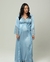 Conjunto Camisola Amamentação e Robe Longo - Cetim Azul Claro Frozen - Deluxe - loja online