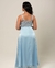 Conjunto Camisola Amamentação e Robe Longo - Cetim Azul Claro Frozen - Deluxe - ANNA ROSA LINGERIE