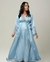 Conjunto Camisola Amamentação e Robe Longo - Cetim Azul Claro Frozen - Deluxe - comprar online