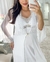 Conjunto Camisola e Robe Longo Maternidade com Babados - Branco