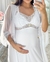 Conjunto Camisola e Robe Longo Maternidade com Babados - Branco - comprar online