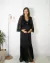 Conjunto Camisola e Robe Longo Maternidade com Babados - Preto na internet