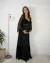 Conjunto Camisola e Robe Longo Maternidade com Babados - Preto - loja online