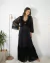 Conjunto Camisola e Robe Longo Maternidade com Babados - Preto - ANNA ROSA LINGERIE