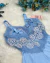Camisola Longa de Amamentação com Robe Longo bicolor Azul Claro (Frozen) com Branco