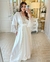 Conjunto Camisola Amamentação e Robe Longo - Cetim Branco - Deluxe - comprar online