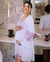 Imagem do Camisola de Amamentação com Robe Branca Fluity Renda Bicolor rosa claro