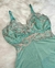 Camisola de Amamentação com Renda na Barra Verde Água - ANNA ROSA LINGERIE