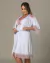 Deluxe Collecttion - Camisola de Amamentação sem Bojo e Robe Midi Branco Bicolor - loja online