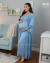 Conjunto Camisola Amamentação e Robe Longo - Cetim Toque Seda Azul Claro Frozen - Deluxe - comprar online
