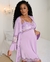 Camisola de Amamentação com Robe Lavanda Renda Bicolor (PRONTA ENTREGA)