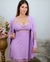 Camisola de Amamentação com Robe Lavanda com renda bicolor (PRONTA ENTREGA)