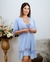 Camisola de Amamentação com Robe com Renda Bicolor Frozen e Branco Curta - ANNA ROSA LINGERIE