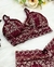 Conjunto Amamentação Elegance Magnific - Todo na renda Marsala com Champagne