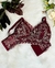 Conjunto Amamentação Elegance Magnific - Todo na renda Marsala com Champagne - loja online