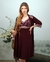 Deluxe Collecttion - Camisola de Amamentação Sem Bojo e Robe Midi Marsala Bicolor