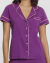 Pijama Americano Short Doll Manga Curta Roxo (PRONTA ENTREGA) - comprar online