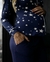 Imagem do Pijama Americano Feminino Suede com Botões - Coleção Star - Azul Escuro Sideral (PRONTA ENTREGA)