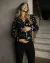 Pijama Americano Feminino Suede com Botões - Coleção Star - Preto (PRONTA ENTREGA)