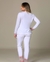 Deluxe Collecttion - Pijama 3 Peças Branco Bicolor Fluity (PRONTA ENTREGA) - ANNA ROSA LINGERIE