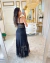 Conjunto Camisola e Robe Longo Maternidade com Babados - Preto