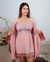 Camisola de Amamentação com Robe romance com renda bicolor Frozen
