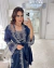 Conjunto Camisola Amamentação e Robe Longuete - Cetim Sideral (Azul Escuro) - Deluxe - ANNA ROSA LINGERIE